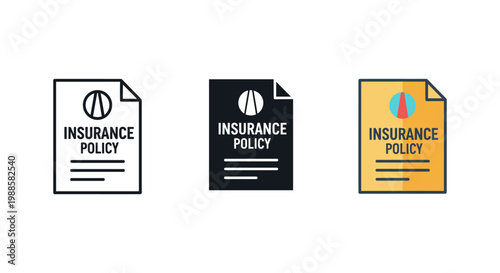 insurance policy documents in white, black, and yellow