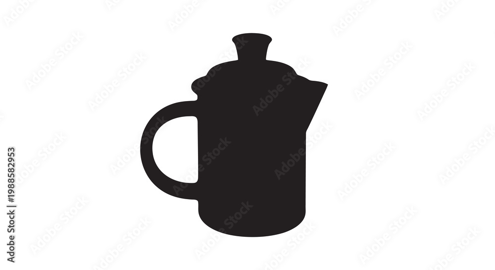 Obraz premium Simple black silhouette of a traditional arabic coffee pot