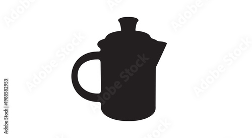Simple black silhouette of a traditional arabic coffee pot