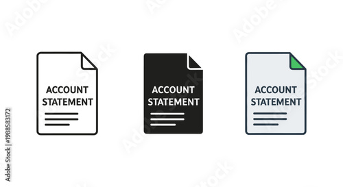 account statement icons, financial documents, paperwork