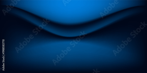 smooth gradient dark blue light studio room with copy space for you design background