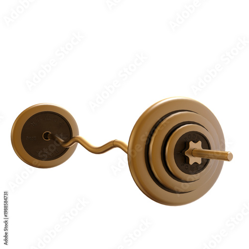 Golden dumbbell weightlifting equipment fitness