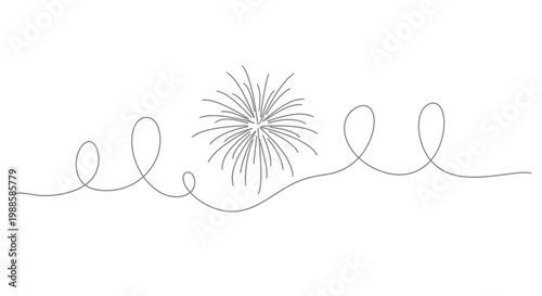 Abstract Line Art Celebration Sparkler and Swirls