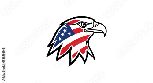 American Eagle Head Icon - Patriotic Symbol of Freedom and USA