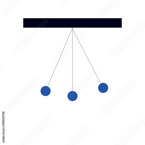 Vector illustration of a simple pendulum, object of study of motion and gravitational force, study of physics, exact sciences.