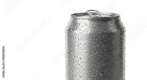Condensation on Cold Beverage Can - Close-Up View Vector, illustration