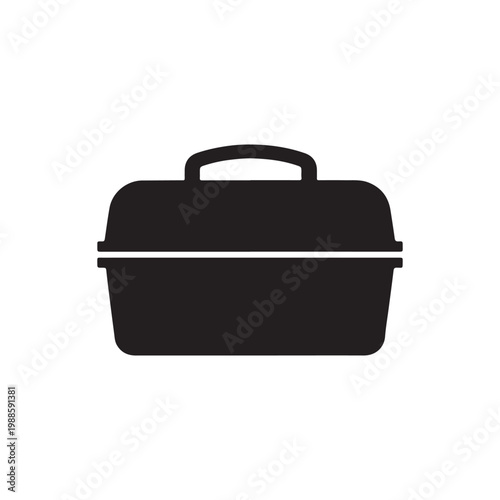 Lunch box silhouette icon vector flat design