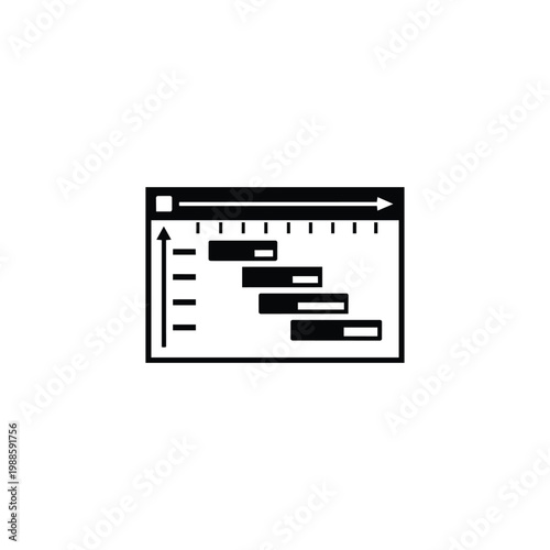 Gantt chart workflow timeline icon for business operations and workflow project planning