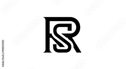 Minimalist black RS monogram logo on white background