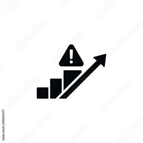 Business Operations and Workflow risk growth chart icon for Business Operations and Workflow risk analysis and performance monitoring