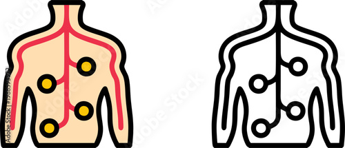 Human body nerve system medical illustration icon