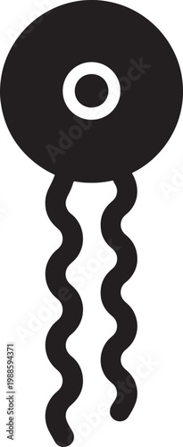Phospholipid Molecule Black and White Icon Isolated on White Background