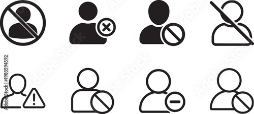 Set of User Block and Delete Icons