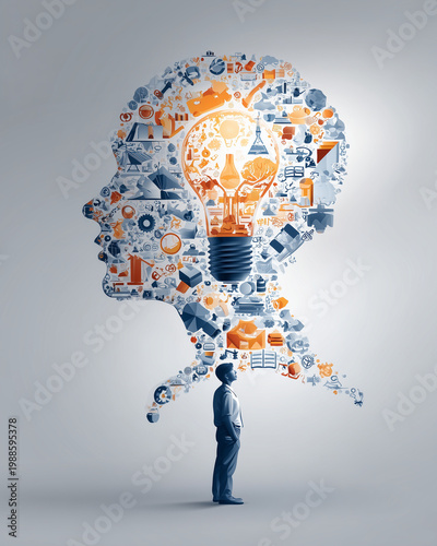 Wallpaper Mural Illustration of creative ideas generation, creative mindset inspiration Torontodigital.ca