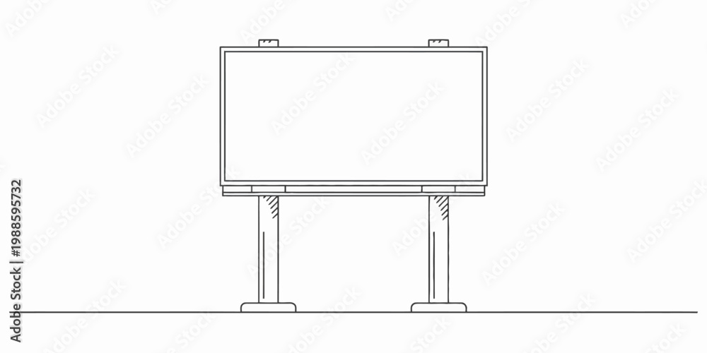 Obraz premium Blank billboard line drawing empty sign