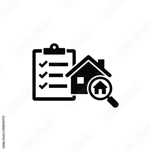 Property inspection and property checklist icon for business operations and workflow real estate review