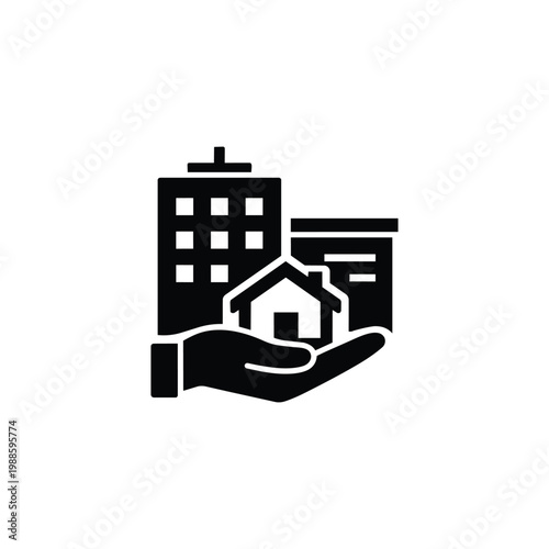 Property management and real estate property care icon for business operations and workflow