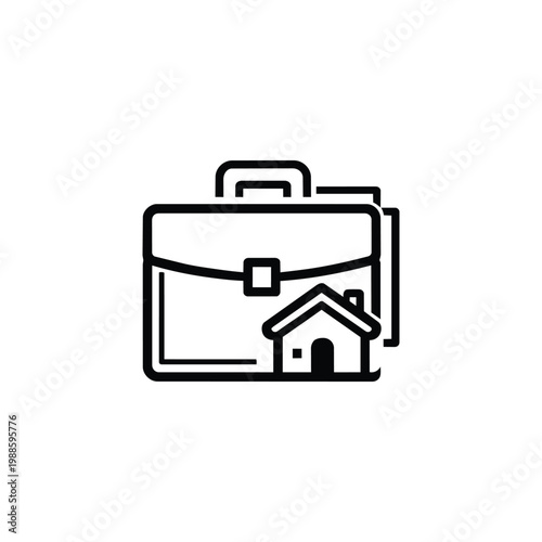 Real estate briefcase and property briefcase icon for business operations and workflow