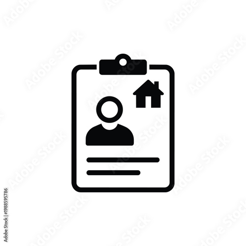 Real estate profile and property profile icon for business operations and workflow