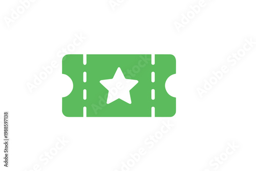 Green ticket icon with a white star