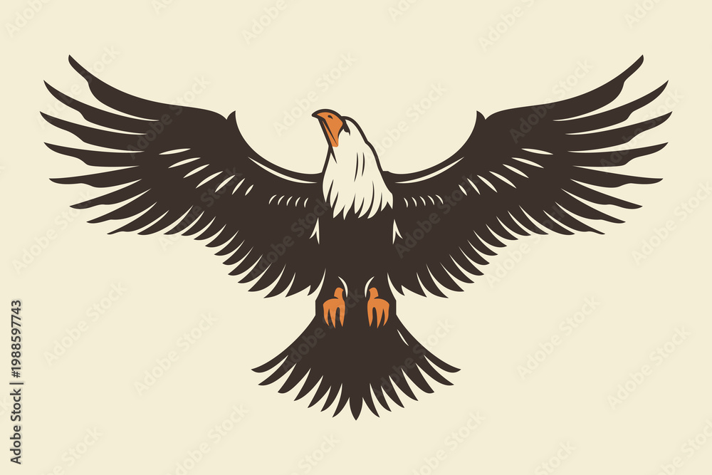 Fototapeta premium Eagle soaring over a forest