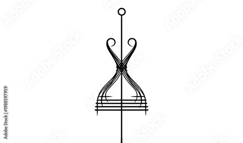 Symbolic metal sculpture represents freedom and symbolize the open cage.