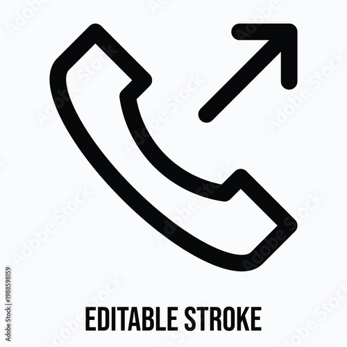 Outgoing Call Vector Icon, Social Media Related Icon, Isolated Lineal Vector Icon.