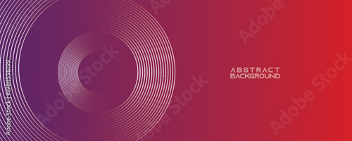Abstract modern gradient horizontal template background. Trendy bright circle lines creative design. Minimal style graphic elements. Suit for poster, cover, banner, flyer, brochure, presentation