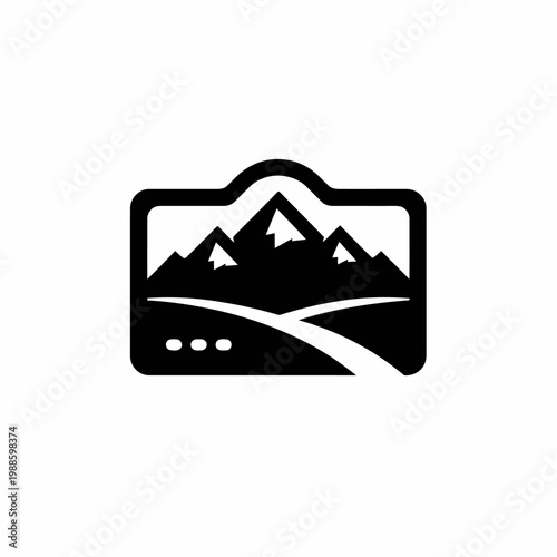 Mountain landscape with a winding road and a scenic view