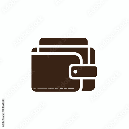 Brown wallet icon on white background with Graphic Design