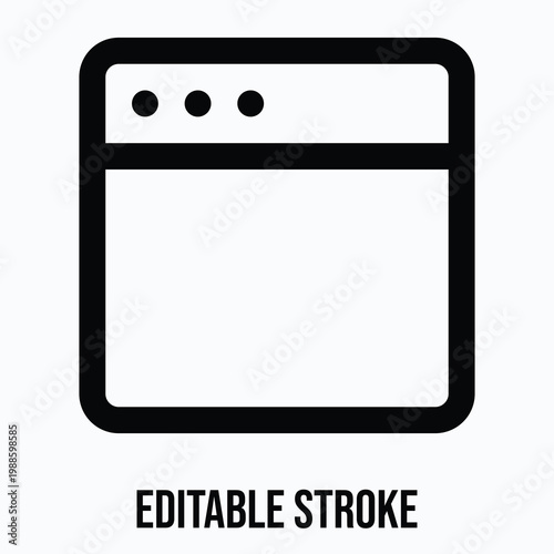 Web Browser Vector Icon, Social Media Related Icon, Isolated Lineal Vector Icon.