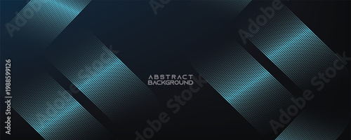 Dark blue abstract background with glowing circle lines. Geometric stripe line art design. Modern shiny blue diagonal rounded lines pattern. Futuristic technology concept. Vector illustration