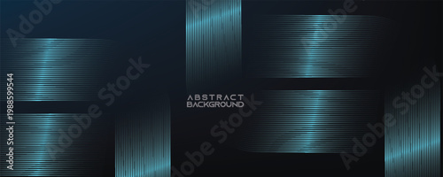 Dark blue abstract background with glowing circle lines. Geometric stripe line art design. Modern shiny blue diagonal rounded lines pattern. Futuristic technology concept. Vector illustration