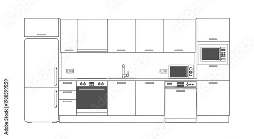 This contemporary luxury house interior features a new modern kitchen design with sleek appliances including an oven, stove, and refrigerator integrated into minimalist furniture and cabinets