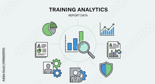 Training Analytics Report Data Infographic Concept