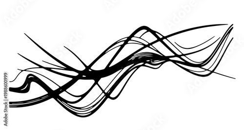A minimalist vector graphic illustration of wavy lines in a modern design style