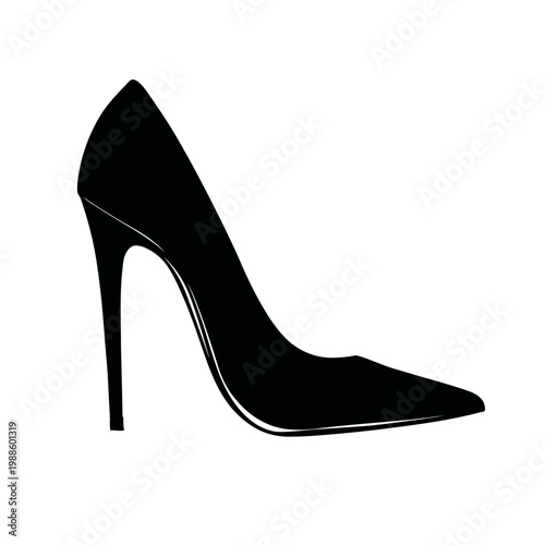High-heeled shoe fashion design element.