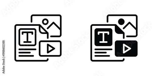 Content Marketing Vector Line Icon for business and marketing