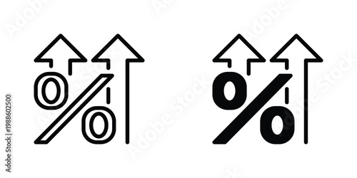 Conversion Percentage Vector Line Icon for digital marketing
