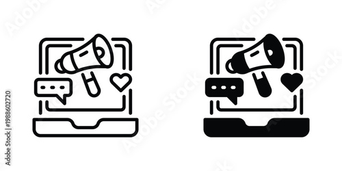 Digital Marketing Vector Line Icon for business and marketing