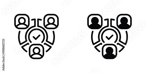 Customer Segmentation Vector Line Icon for business and marketing