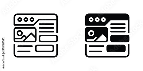 Landing Page Vector Line Icon for ui and web design