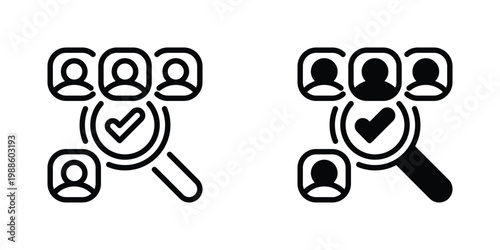 Market Research Vector Line Icon for business and finance