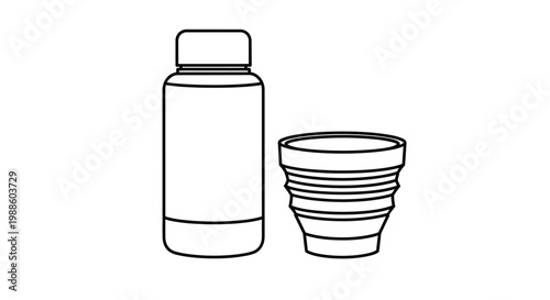 Disposable cup and water bottle.