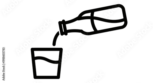 Glass being filled with liquid.