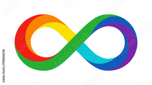 Pride Month rainbow infinity symbol a vibrant flat vector illustration representing LGBTQ+ diversity and acceptance