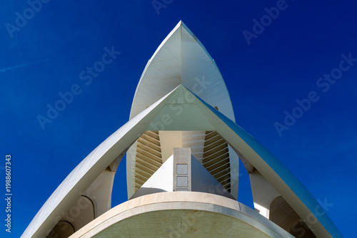 Architectural tower detail at Queen Sofia Palace Valencia