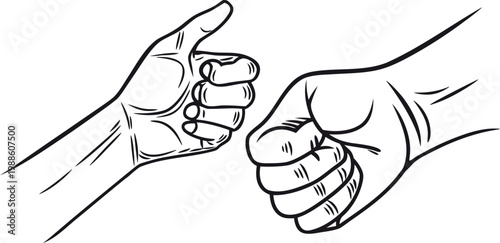 Father's day a touching fist bump celebrating dad's strength and love