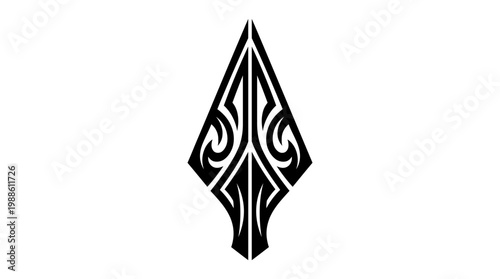 Black and white tribal tattoo design.