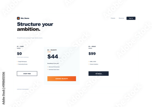 Pricing table, business finance, website template, vector illustration, modern design